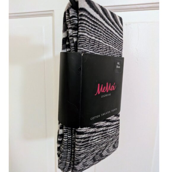 brand new black/grey striped sweater tights M/L - Picture 3 of 3